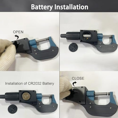 Digital Outside Micrometer, MFQNENLK Digital Electronic Display Micrometer 0-1"/0-25mm, Professional Inch/Metric Measuring Tool 0.00005"/0.001 mm, with Protective Case & Battery