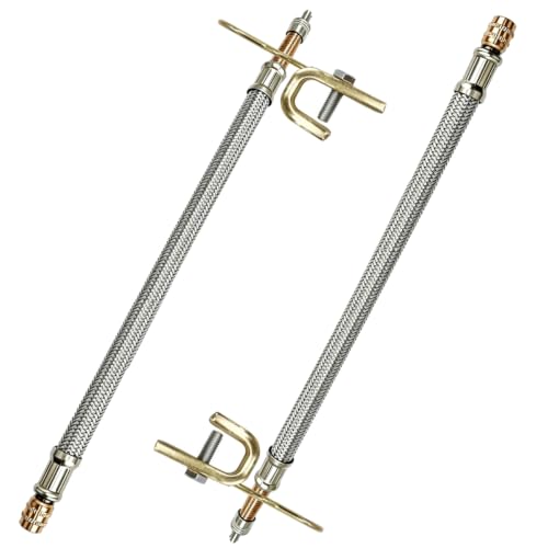 2 PCS 12" Metal Valve Stem Extenders, Flexible Stainless Steel Car Tire Valve Extension Kit with Clamps, Universal Braided Tire Stem Extender for Cars Trucks Trailers RVs - color: 12"