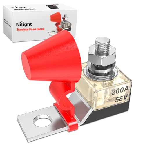 Nilight Terminal Fuse Block 200A 58V DC MRBF Fuse Holder - color: MRBF Fuse, size: 200A