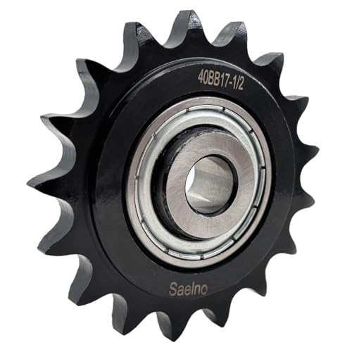 #40 Roller Chain Idler Sprocket Type C 1/2" bore 17 Tooth with Bearing 203KRR2,Hardened Antirust 1045 Steel Drive Sprockets 40BB17-1/2