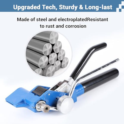 Steel Banding Strapping Tool, Heavy-Duty Ratchet Tensioner & Cutter
