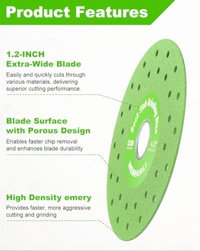 4.5" 6 Pcs Diamond Rock Slab Grinding Disc Set, Multi-Pore Cutting Blades - size: 4.5 Inch(Multi-Pore)