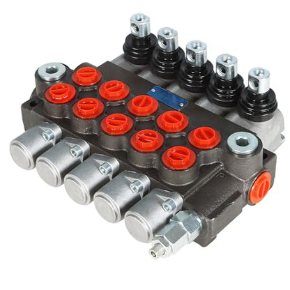 5 Spool Adjustable Hydraulic Directional Control Valve Monoblock Valve for Tractor Loader 13GPM 3600 PSI