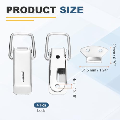 HARFINGTON 4Pcs 1" (Total Length:4.37") Spring Loaded Toggle Latch - size: 4.37"