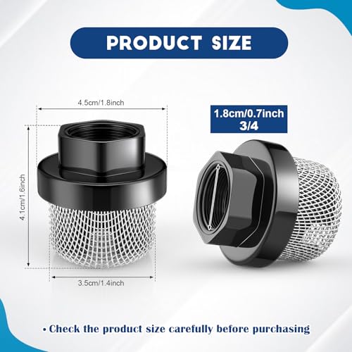 Nuanchu 2 Pcs 3/4 Inch Garden Hose Inlet Strainer, Stainless Steel Mesh Strainer, 235004 Garden Hose Screen Filter, Airless Sprayer Paint Sprayer Parts for Sprayers Filters - color: Inner Diameter, size: 3/4