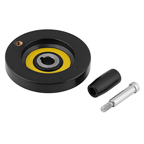 Lathe Hand Wheel, Black Round Bakelite Rear Hand Wheel with Removable Revolving Handle for Milling Machine and Lathe Tools 12x80mm