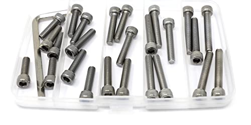 iexcell 25 Pcs M6 x 20/25/30/35/40mm Thread Pitch 1 mm Stainless Steel 304 Hex Socket Head Cap Screws Bolts Assortment Kit - size: M6 x 20/25/30/35/40mm