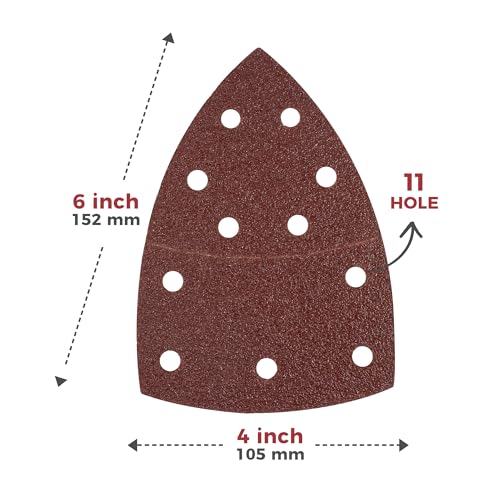 S SATC 50 PCS Mouse Sander Sandpaper 11 Holes 60 Grit Detail Sander Sandpaper Palm Sander Paper Hook and Loop Sander Pads Triangular Sanding Sheets - style: 50PCS 11 Hole 60 Grit