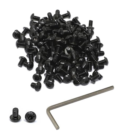 iexcell 100 Pcs M4 x 6mm Thread Pitch 0.7 mm Alloy Steel 12.9 Grade Hex Socket Button Head Cap Screws Bolts Kit, Black Oxide Finish - size: M4 x 6mm