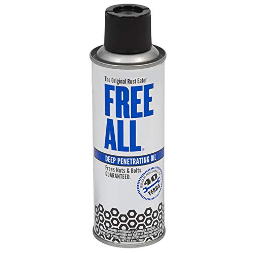 Free All Rust Eater Deep Penetrating Oil, 6 oz Aerosol – Loosens Rusted Bolts, Nuts, Pipe Connections & Locks – Industrial-Grade Rust Remover, Silicone-Free Formula, Safe for Paint & Plastic Surfaces - style: 6 Ounces