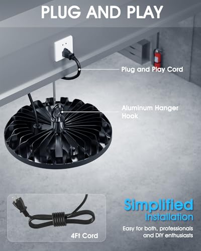 200W UFO LED High Bay Lights, 6 Pack