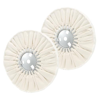 10" 16 Plys White Airway Buffing Wheel, 5/8'' Arbor Hole, Medium Cut for Angle Grinder, High-Efficiency for Aluminum, Stainless Steel & Chrome 2 pcs - color: Fine 2pcs