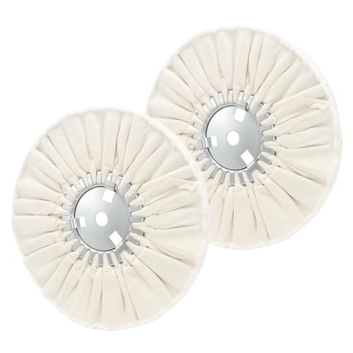 10" 16 Plys White Airway Buffing Wheel, 5/8'' Arbor Hole, Medium Cut for Angle Grinder, High-Efficiency for Aluminum, Stainless Steel & Chrome 2 pcs - color: Fine 2pcs