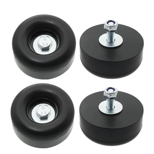 Heavy-Duty Anti-Vibration Rubber Feet for Pressure Washers, Compressors, Trailers, and Generators Rubber Mounting Feet 1 x 2.5 Inches 4-Piece Set with Screw Kit