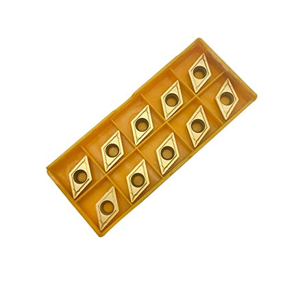 10pcs Indexable Carbide Turning Inserts DCMT11T304 DCMT32.51 for Steel - color: Yellow