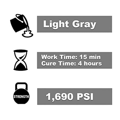 PC Products PC-Masonry Epoxy Adhesive Paste, Two-Part Repair, 8 oz in Two Cans, Gray 70079 - size: 8 oz in Two Cans