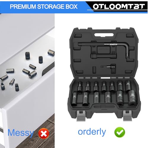 OTLOOMTBT 16PCS 1/2" Drive Impact Socket Set - size: 1/2 Inch 16 PCS
