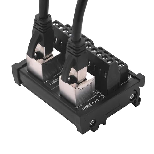 2Way RJ45 8P8C DIN Rail Mount Ethernet Connector Distribution - size: 2 way