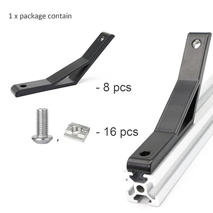 8 Sets 135 Degree 2020 Aluminum Extrusion Accessories Angle Bracket - style: 135D20-8P
