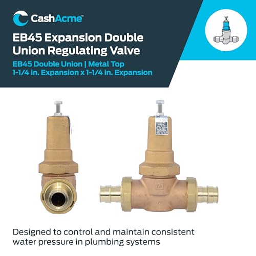 Cash Acme EB45 Pressure Regulating Valve, Double Union, 1-1/4 Inch Expansion, Metal Top, 60 PSI, PVA35M-DUEX-60 - size: 1-1/4 in., 60 PSI