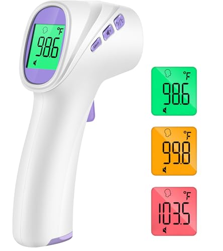 Forehead Thermometer for Adults and Kids, Non Contact, 1s Result (Purple) - color: Purple