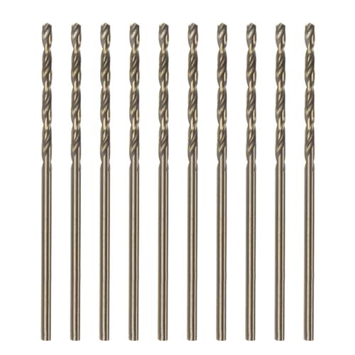 HARFINGTON 10pcs Cobalt Jobber Drill Bits 1.6mm / 0.063" M35 High Speed Steel HSS Twist Drilling Bit Tool for Stainless Steel Copper Wood Plastic and Other Hard Materials - size: 1.6mm