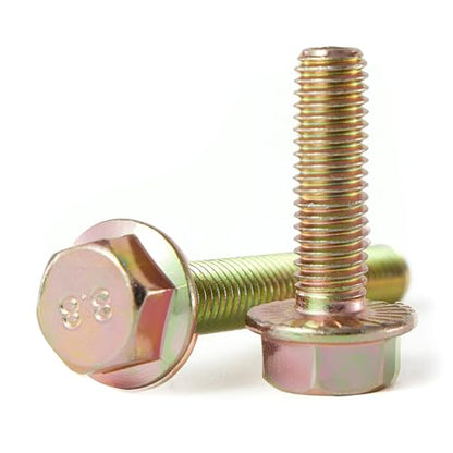 M8 x 20mm 20pcs Flanged Hex Head Bolts, M8 x 1.25 Bolts, Flange Hexagon Head Screws, 8.8 Grade Alloy Steel, Yellow Zinc Plated, Metric Fully Thread - size: M8 x 20mm(20PCS)