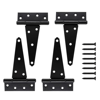 HOME MASTER HARDWARE 6" Heavy Duty Gate Hinges, 4 Pack T Strap Hinges - size: 6 in-4 Pack