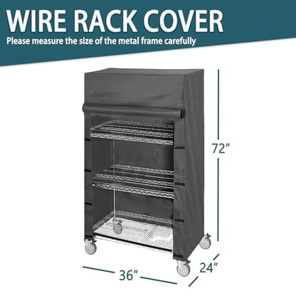 Waterproof Shelving Cover, Fits 36"x24"x72" Storage Rack - color: Black, size: 36"W x 24"D x 72"H