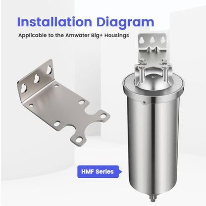 4.5" OD Amwater Stainless Steel Water Filter Housing Bracket for 10" and 20" Water Filter Housing