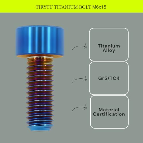 M6x15 Titanium Bolts Socket Head Cap Screw, Burnt Blue, 4PC - color: Burnt Blue, size: M6X15