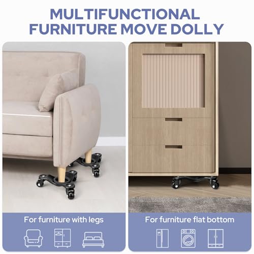 KEDSUM 1000LBS Furniture Dolly, 8 in Heavy Duty Moving Dolly with 3 Wheels - size: 8 inch