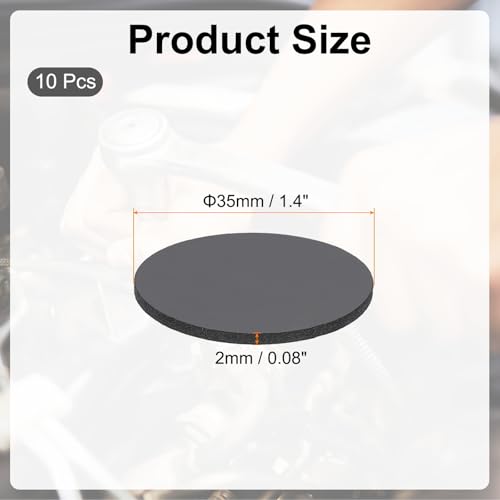 PATIKIL Rubber Solid Discs Washers 35mm OD x 2mm Thick Black 10 Pcs - size: 35mm x 2mm
