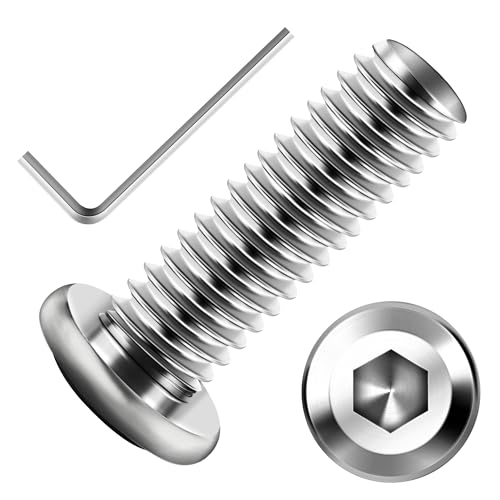 Mywish M10 x 25mm 30Pcs Silver Flat Head Hex Socket Cap Screws Bolts, 304 Stainless Steel Furniture Bolts Full Thread & Hex Spanner - color: Silver-M10, size: 25mm