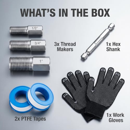 3PCS Internal/External Pipe Threading Tool Set for 1/2",3/4",1" PVC Pipe