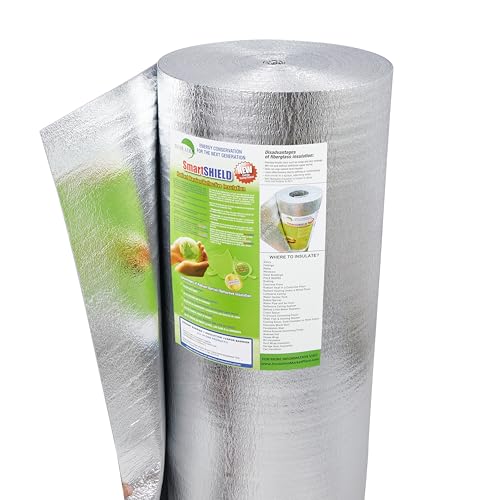 SmartSHIELD -1.5mm 48" x200ft Reflective Insulation roll 800 Sq. Ft., Foam Core Radiant Barrier, Thermal Insulation Shield - Foil / Foil - style: 48" x 200ft FOIL/FOIL