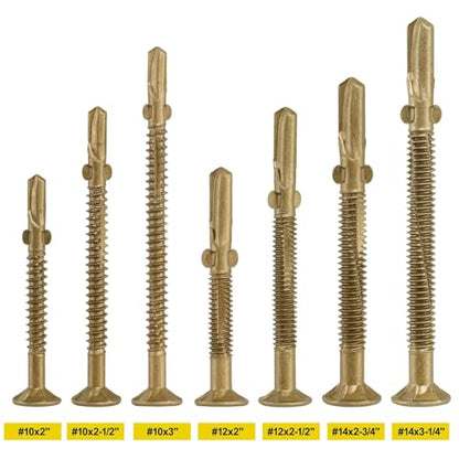 #10 x 2 Self-Tapping Trailer Deck Screws,1000PcsT25 Star Bits Screws - color: Gold, size: #10 x 2in 1000pcs