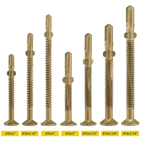 #10 x 2-1/2 Self-Tapping Trailer Deck Screws,1000PcsT25 Star Bits Screws - color: Gold, size: #10 x 2-1/2in 1000pcs