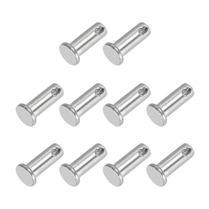 PATIKIL 8 x 20 mm Single Hole Clevis Pins, 10 Pcs 304 Stainless Steel Flat Head Pin for Hitch Pin Lock Link Hinge Systems, Silver - size: 8 x 20 x 14.3 mm