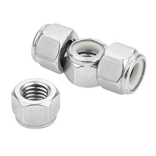 16 Pieces 1/2"-13 Nylon Insert Hex Lock Nuts, 304 Stainless Steel - size: 1/2-13 (16 pcs)