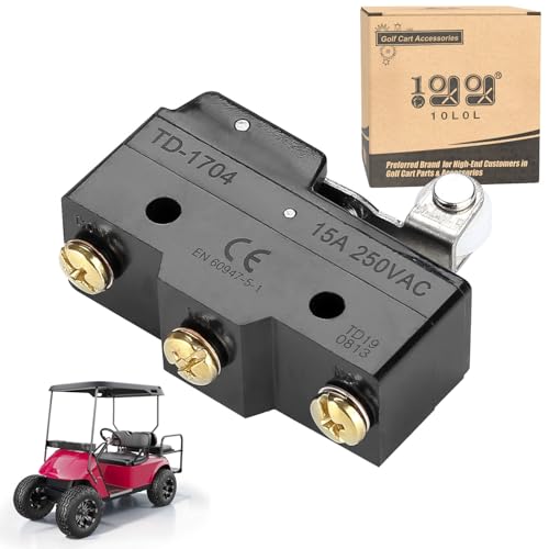 10L0L Micro Limit Switch for EZGO TXT Marathon Medalist 1983-1996 Gas & 1965-up Electric(Non-PDS) Golf Cart, 3 Terminal, Replaces OEM 10606-G1 10606-G2 17928G1 31535G1
