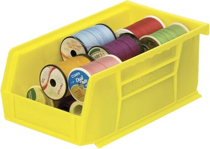 Akro-Mils 30220 AkroBins Plastic Hanging Stackable Storage Organizer Bin, 7-Inch x 4-Inch x 3-Inch, Yellow, 24-Pack - color: Yellow