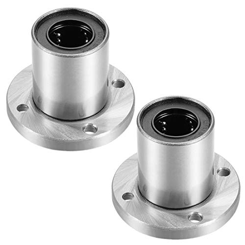 uxcell LM16UU Round Flange Linear Ball Bearings, 16mm Bore Dia, 28mm OD, 37mm Length(Pack of 2) - size: 16mm