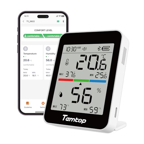 Temtop T1 Bluetooth Indoor Thermometer Hygrometer for Room Temperature - size: Basic Edition