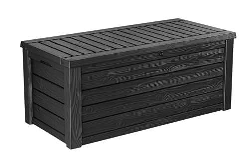 Keter Westwood Outdoor Storage Deck Box, 150 Gallon, Dark Grey - color: Dark Grey