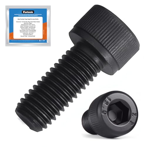 M5 x 12mm Hex Socket Cap Head Screws Bolts, 125pcs Grade12.9 Machine Screws - size: M5x12mm
