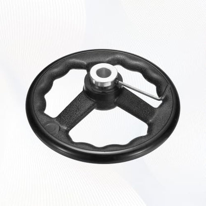 uxcell Handwheel with Revolving Handle, 0.6" Hole x 6.3" OD, Black - size: 0.6" Hole x 6.3" OD