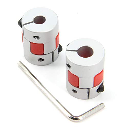 2PCS 6.35mm to 8mm Aluminium Plum Flexible Shaft Coupling Diameter20mm Length25mm 6.35x8mm Motor Connector Flexible Coupler for 3D Printer CNC Machine and Servo Stepped Motor（6.35x8mm） - size: D20 L25, style: 6.35x8mm