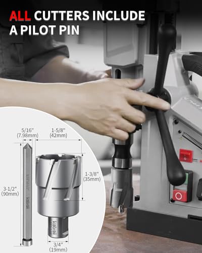 Kolvoii TCT Annular Cutter 1‑5/8" Diameter x 1‑3/8" Depth, Mag Drill Bit - size: 1-5/8" x 1-3/8"