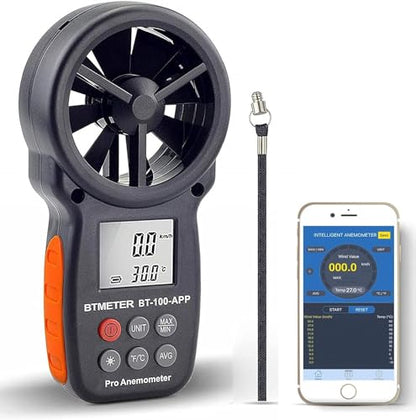 BTMETER BT-100APP Bluetooth Anemometer, Handheld Wind Speed Meter with App - color: BT-100APP Anemometer